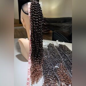 HAIR, 24” Passion Twist, 7 Packs Water Wave Looped Spring Bohemian Braids, Ombre